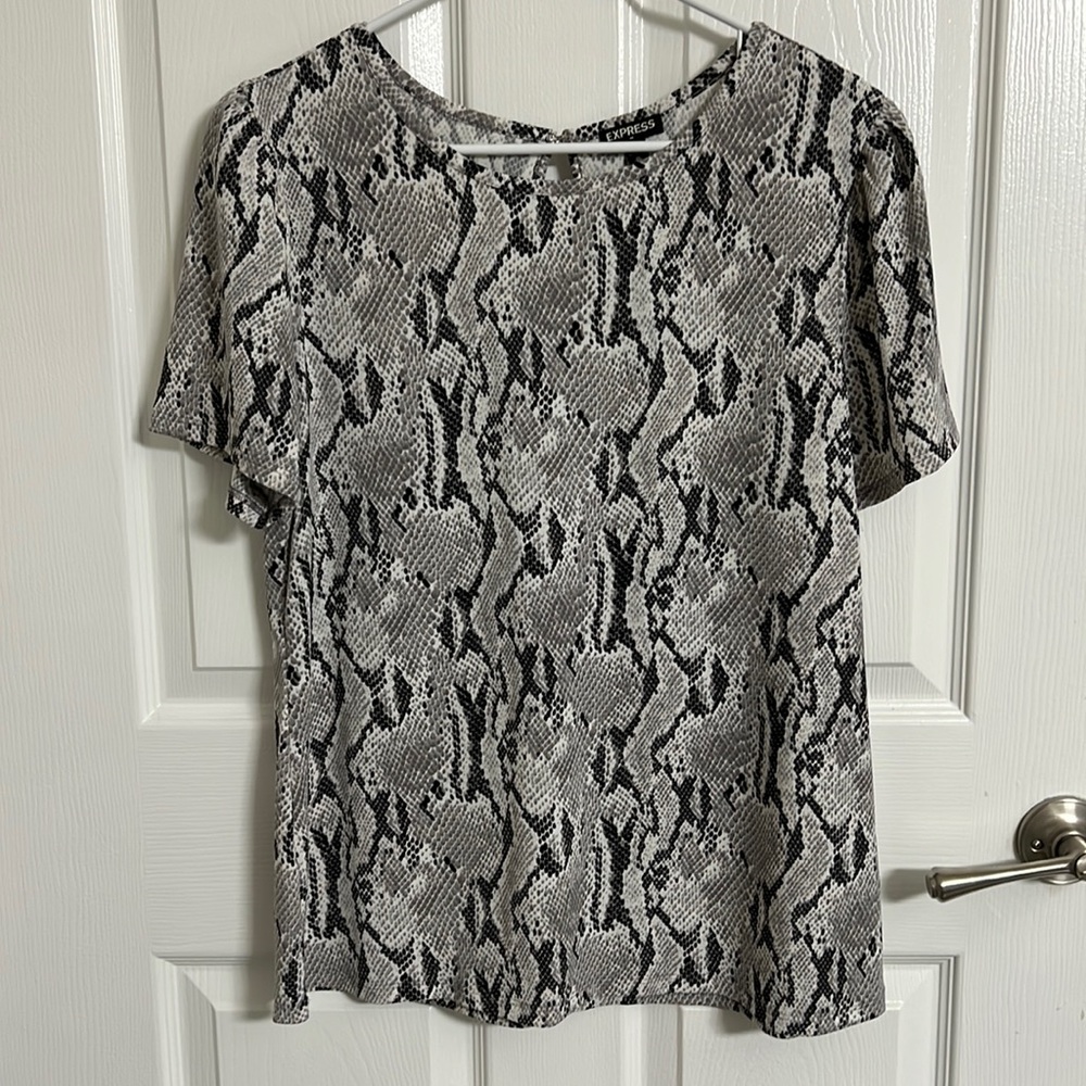 Express snake skin print blouse NWT